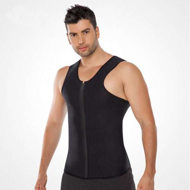 Chaleco moldeador Contracción abdominal Con cremallera Spandex Hombre - Magic Fajas Shop